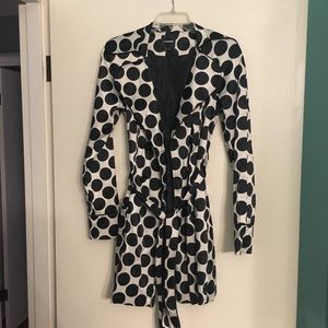 Polka dot trench coat